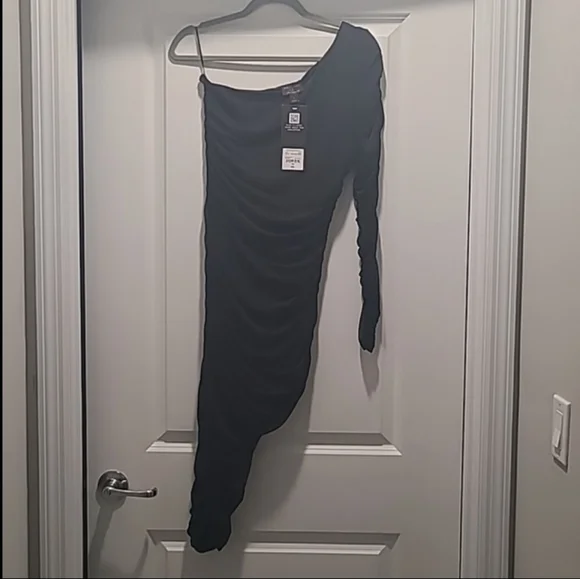 BOLD elements Black One-Shoulder Midi Bodycon Dress - Picture 4 of 5